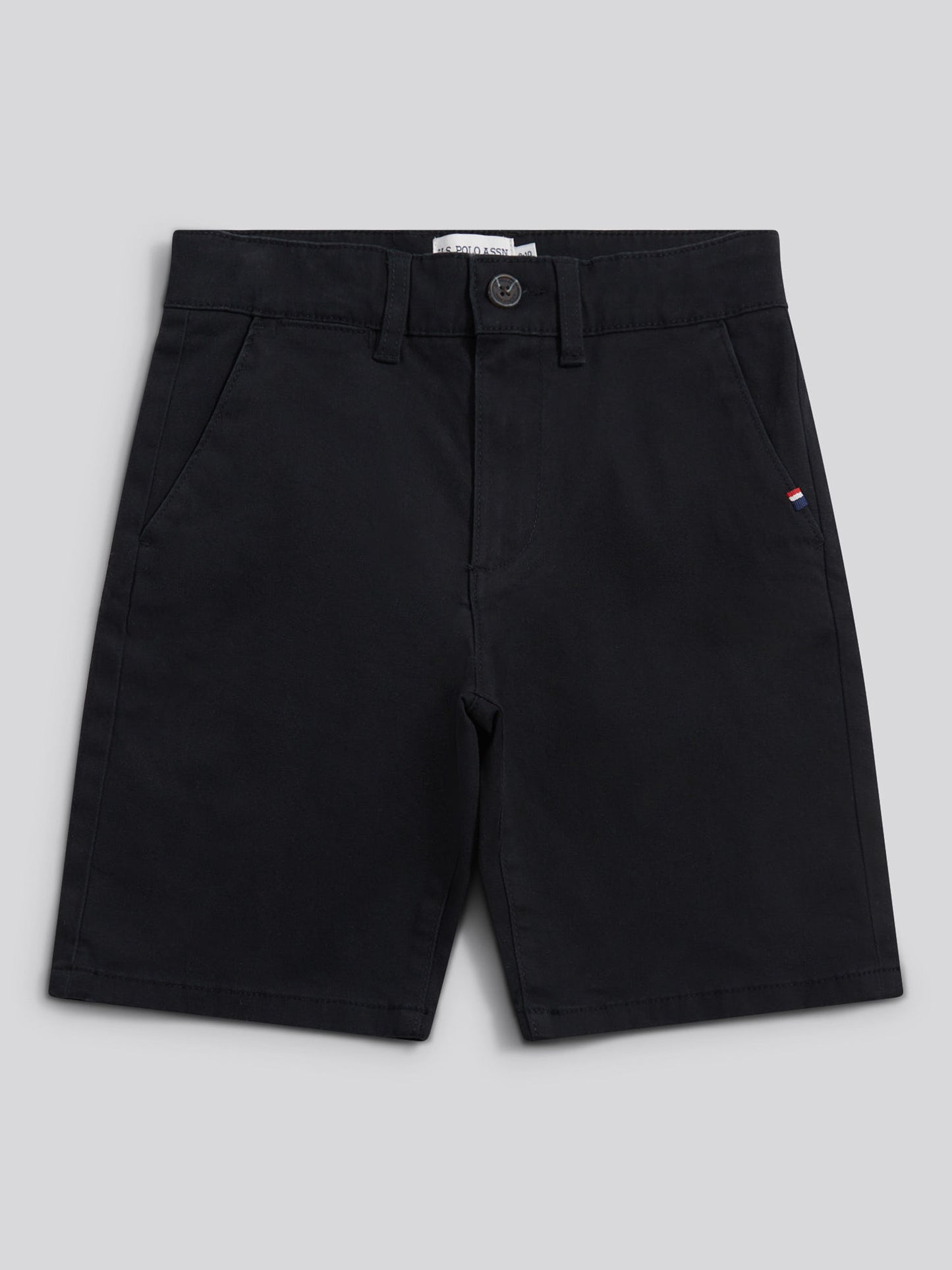 Boys Classic Chino Short Black Bright White DHM