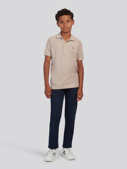 Boys Classic Chino in Dark Sapphire Navy / Haute Red DHM