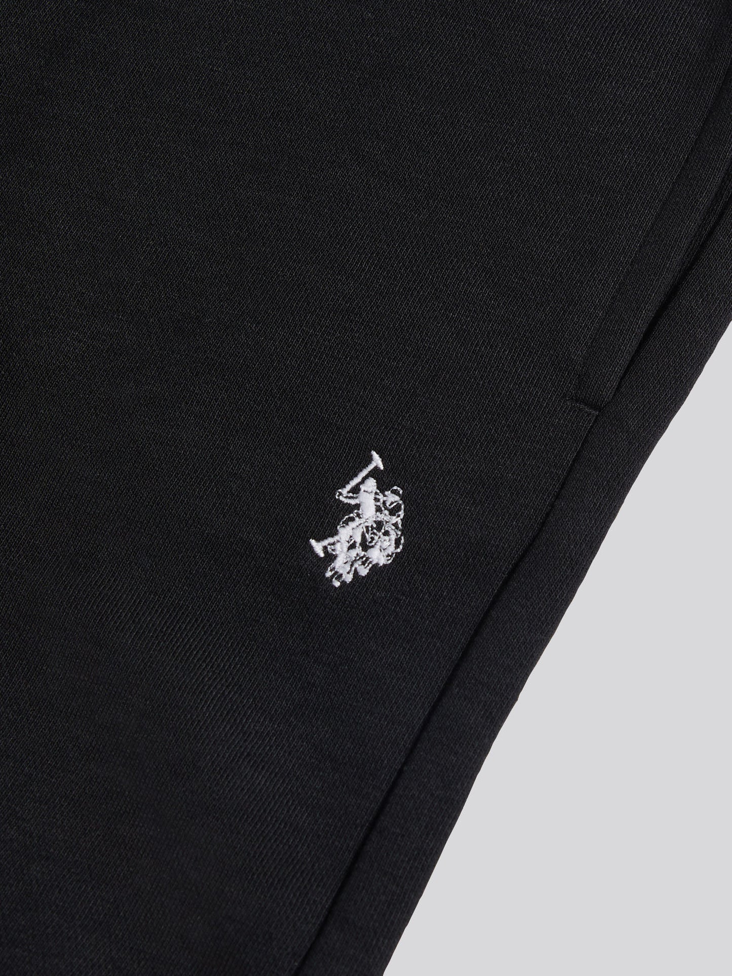 Boys Double Horsemen Sweat Shorts Black Bright White DHM