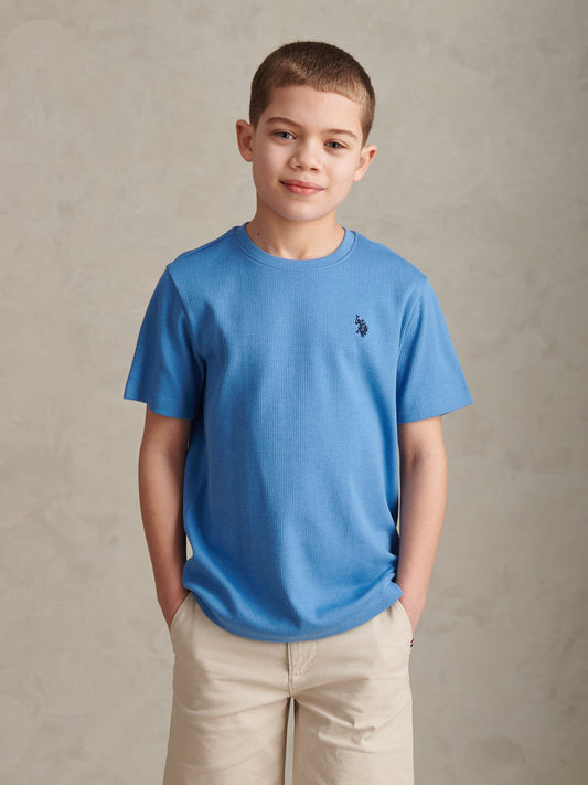 Boys Vertical Texture T-Shirt Riviera