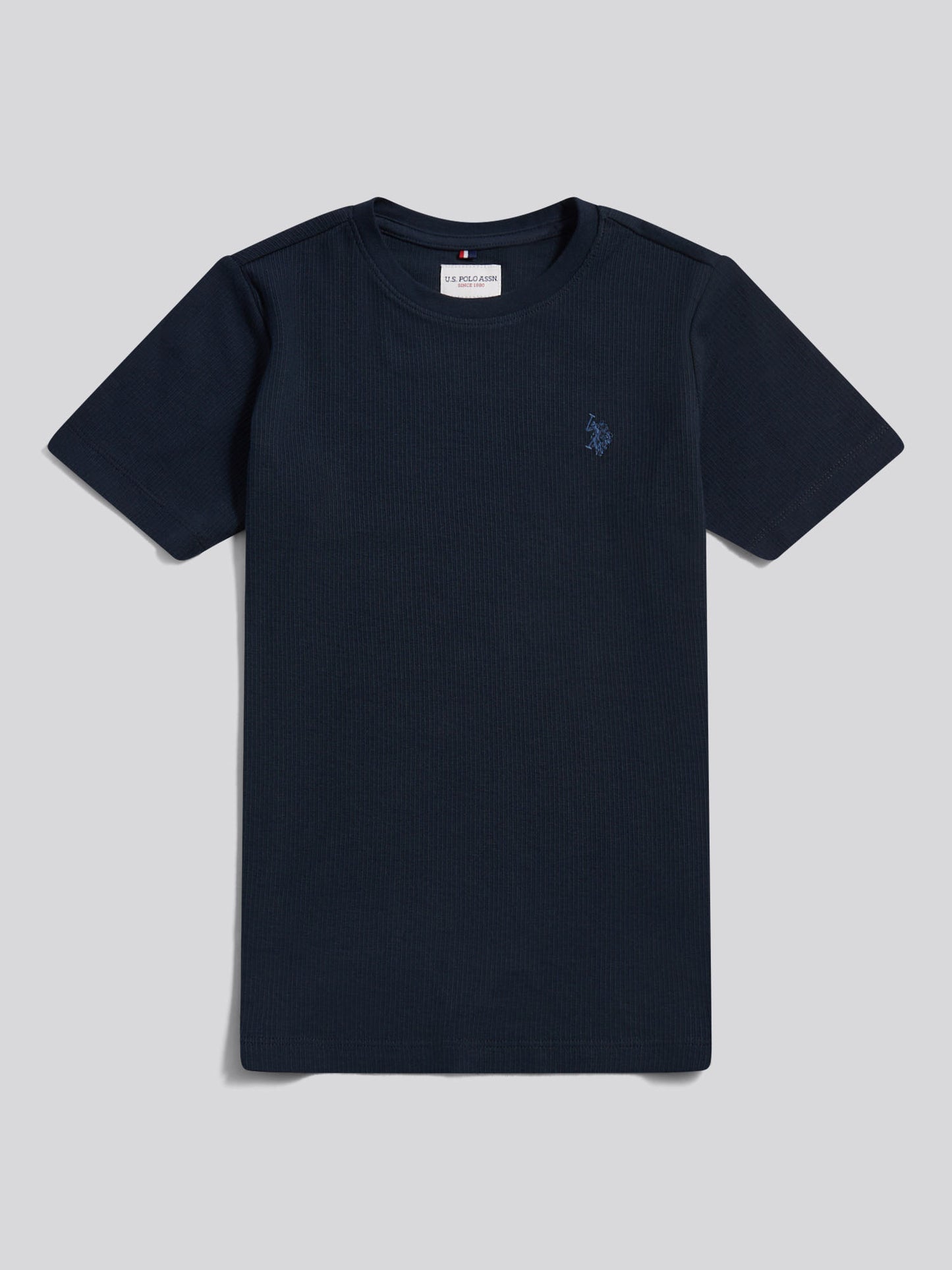 Boys Vertical Texture T-Shirt in Dark Sapphire Navy / Moonlight Blue DHM
