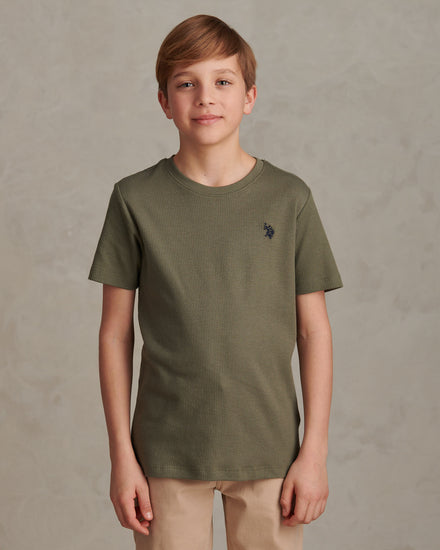 Pionowa tekstura Tshirt grzankowana bazylia