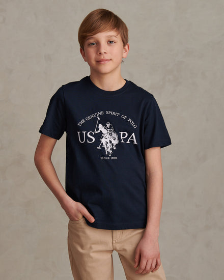 Boys USPA Print Graphic T-Shirt Dark Sapphire Navy
