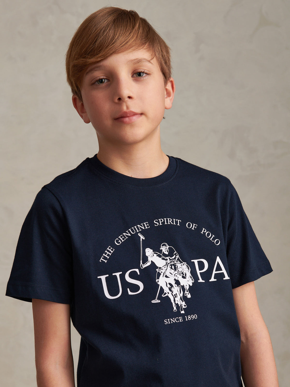 Boys USPA Print Graphic T-Shirt Dark Sapphire Navy