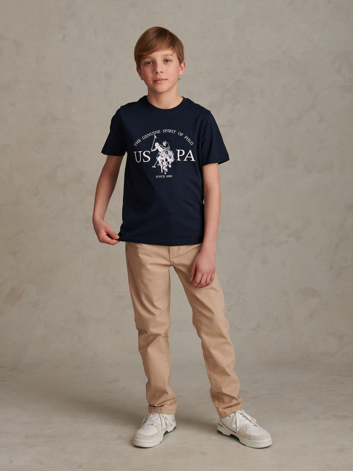 Boys USPA Print Graphic T-Shirt Dark Sapphire Navy