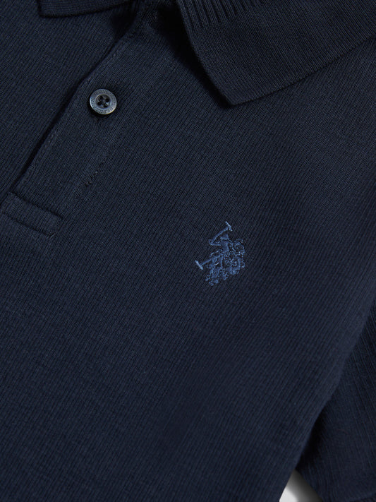 Pionowa tekstura polo ciemna szafir granatowy/księżycowy światło niebieskie DHM