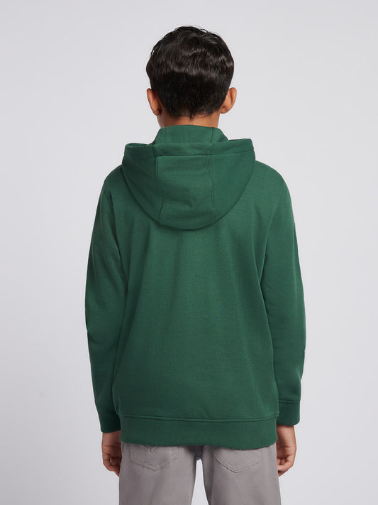 Boys Player 3 Zip Hoodie in Pineneedle