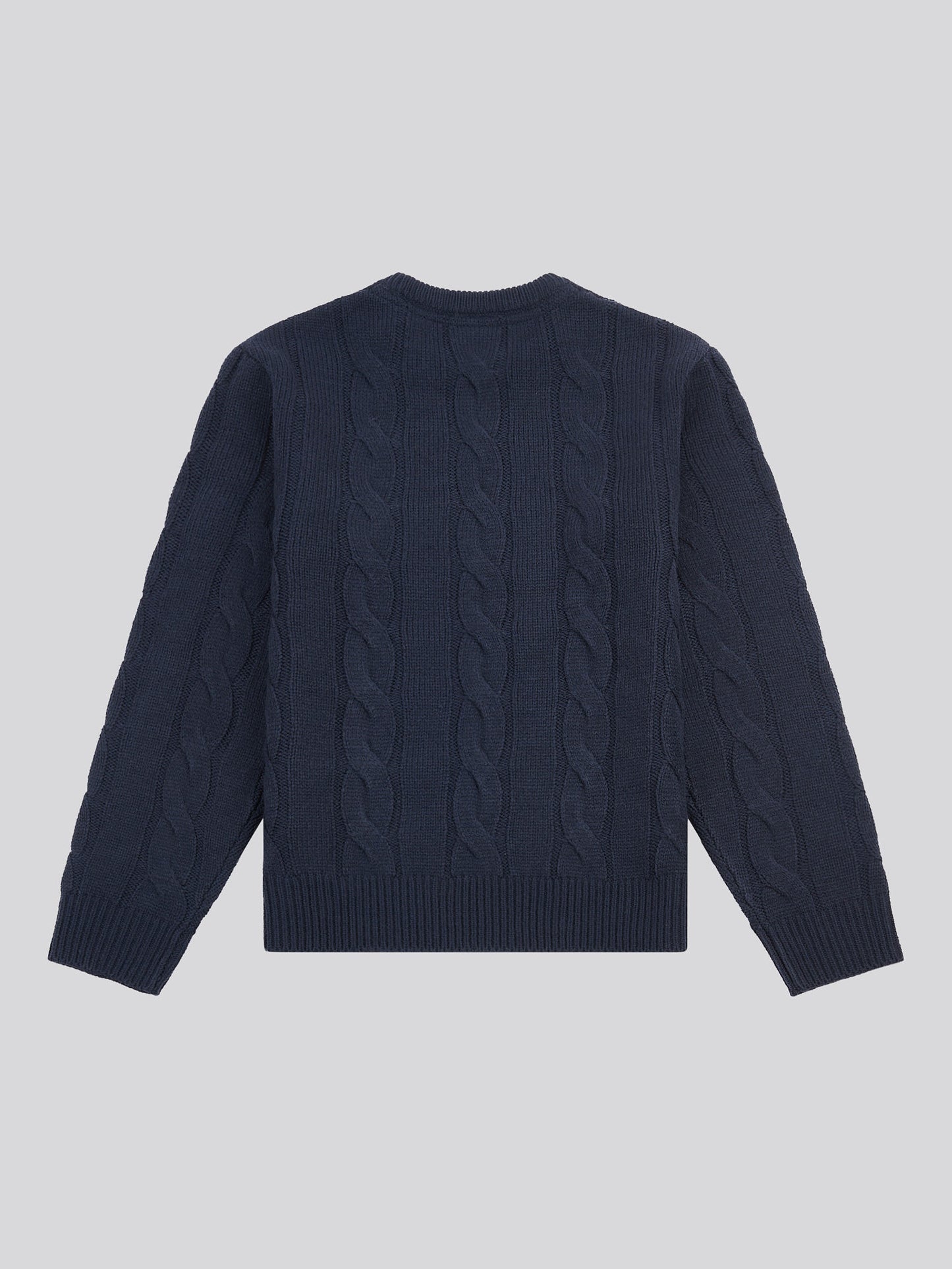 Cable Knit Crew Dark Sapphire Navy