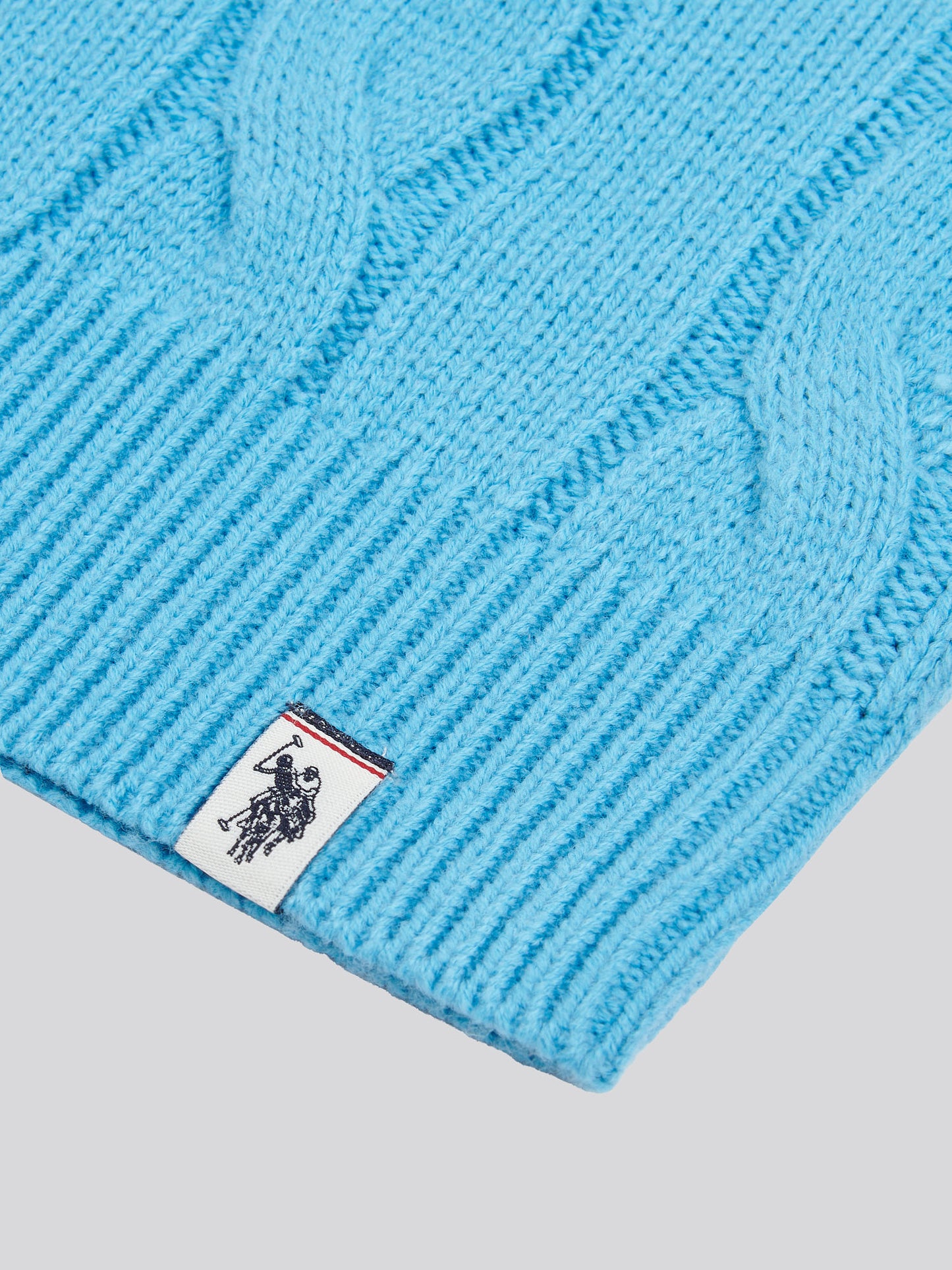 Cable Knit Crew Heritage Blue