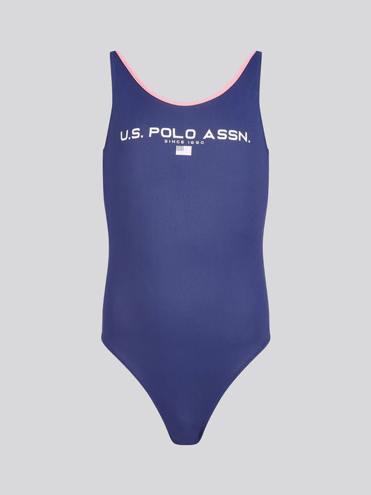 Girls Sport Logo Swimo w średniowiecznym niebieskim