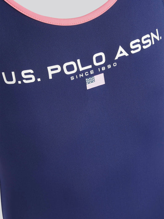 Girls Sport Logo Swimo w średniowiecznym niebieskim