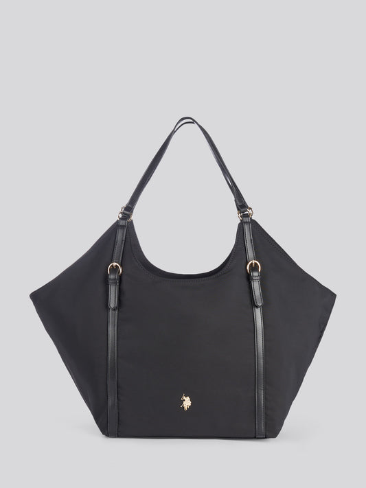 Houston L. podwójny uchwyt poliester/pu czarny