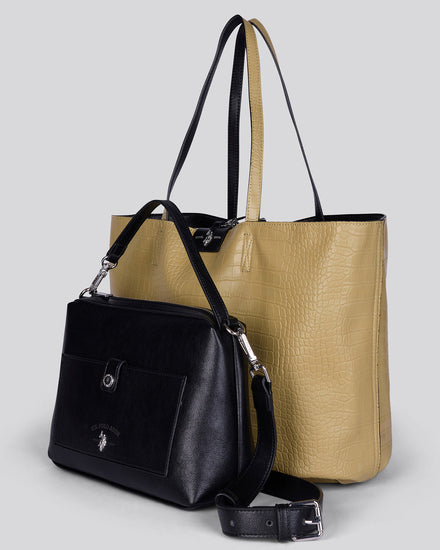 Womens Axtell Reversible Shopping Bag in Black