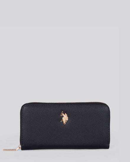 Womens Jones Large Zip Around Wallet in Black