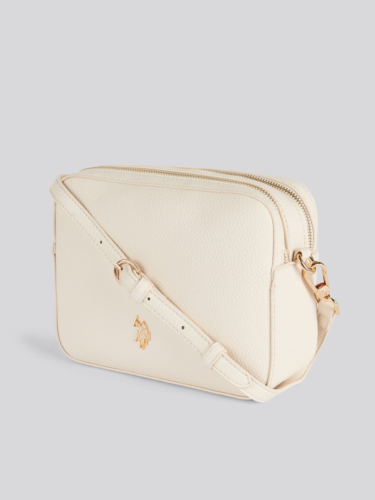 Womens Mansion Double Zip Crossbody Bag Off White