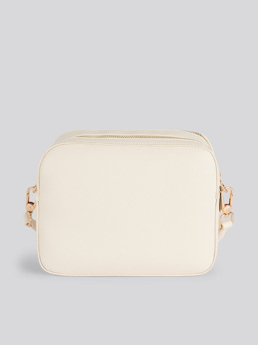 Womens Mansion Double Zip Crossbody Bag Off White