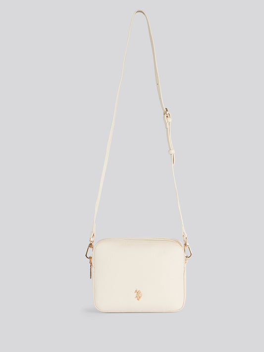 Womens Mansion Double Zip Crossbody Bag Off White