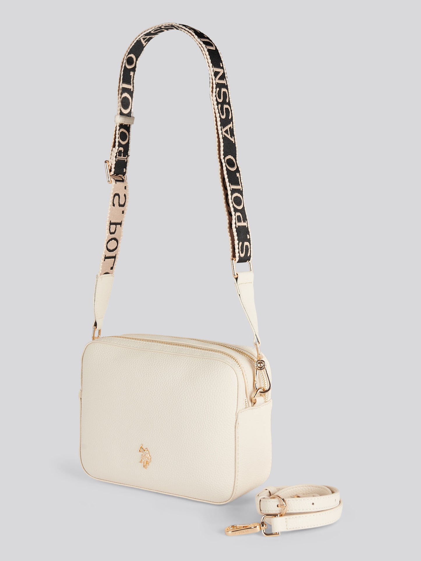 Womens Mansion Double Zip Crossbody Bag Off White