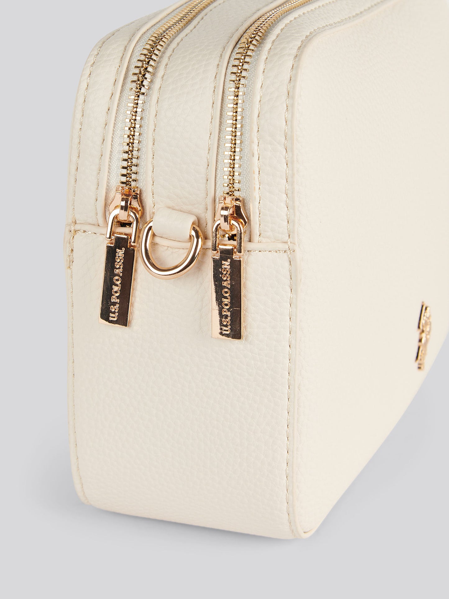 Womens Mansion Double Zip Crossbody Bag Off White