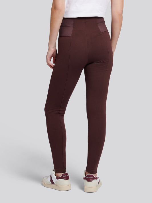 Womens Elastic Waistband Legging in Puce