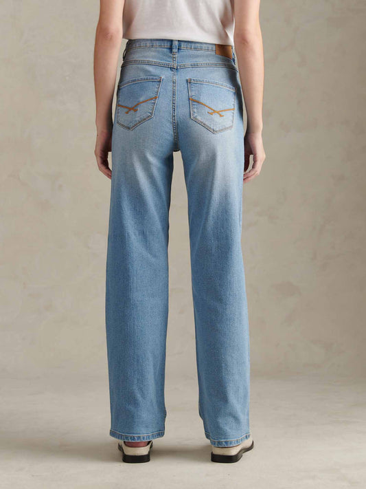 Womens Straight Fit Jeans Light Blue Wash