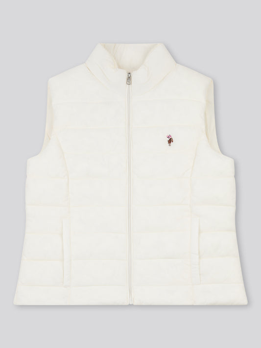 Womens Lightweight Puffer Gilet in Marshmallow