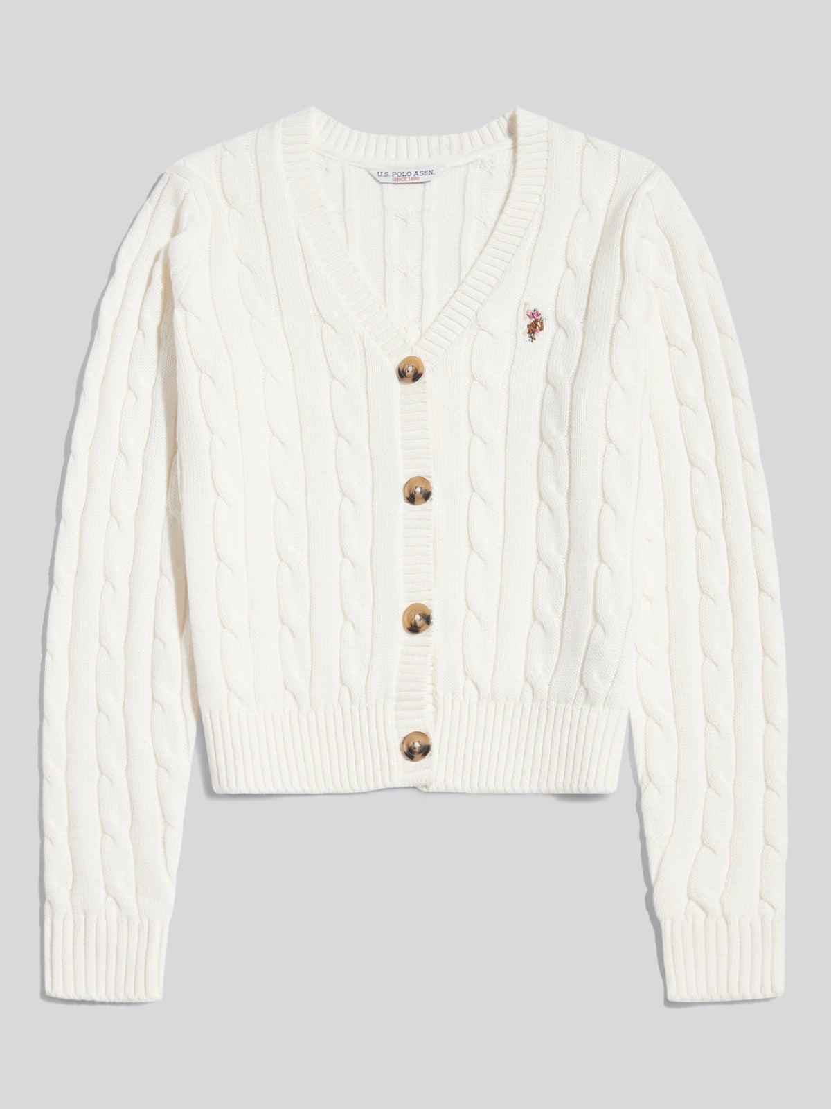 Womens Cable Knit Cardigan Marshmallow