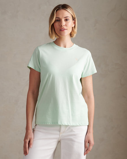 Womens Crew Neck T-Shirt in Misty Jade