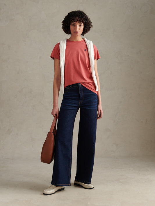 Womens Crew Neck T-Shirt Mineral Red
