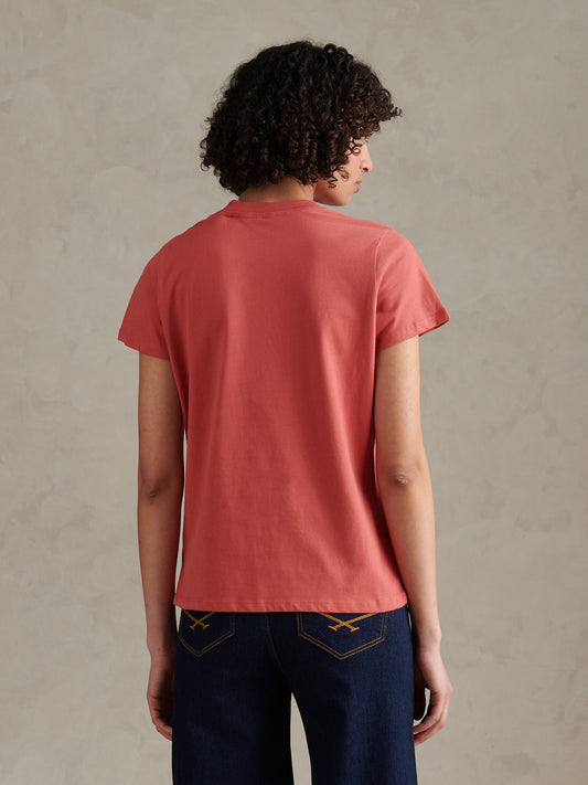 Womens Crew Neck T-Shirt Mineral Red