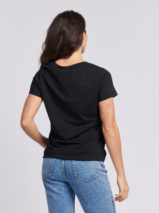 Womens V-Neck T-Shirt in Black