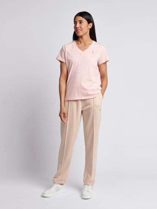 Womens V-Neck T-Shirt in Crystal Rose