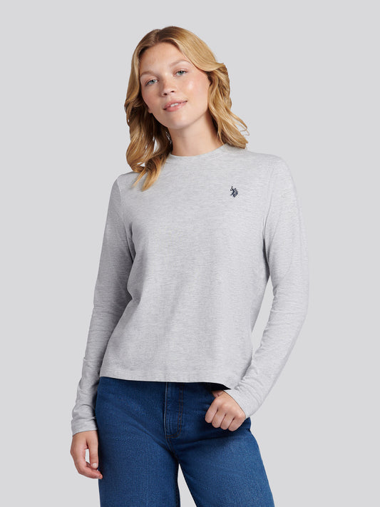Womens Long Sleeve T-Shirt in Pearl Grey Marl