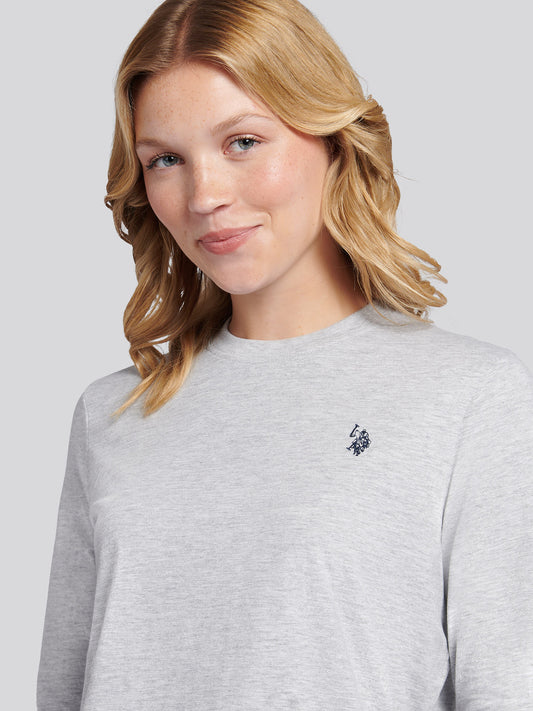 Womens Long Sleeve T-Shirt in Pearl Grey Marl