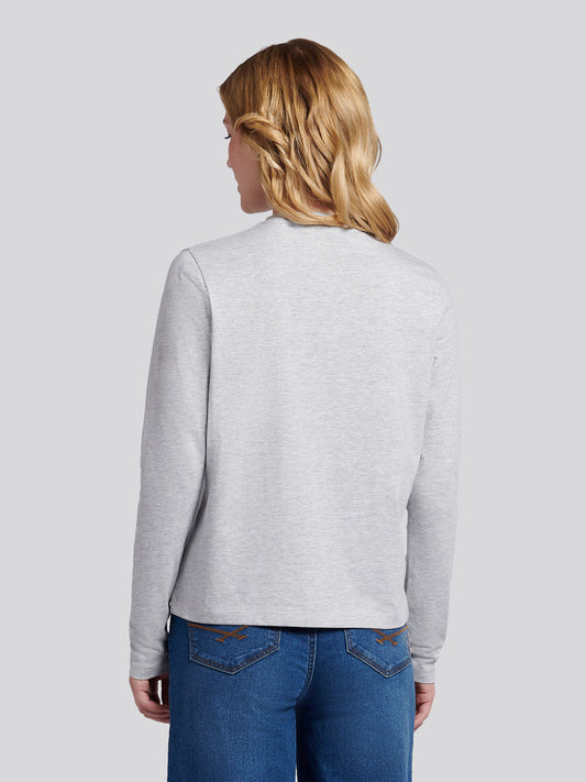 Womens Long Sleeve T-Shirt in Pearl Grey Marl