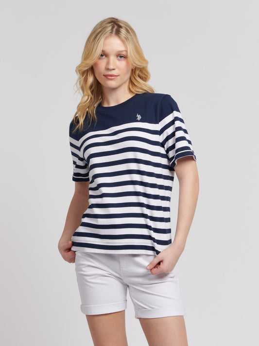 Koszulka Dams Regular Fit Inżynieria Stripe w granatowej tęczówce