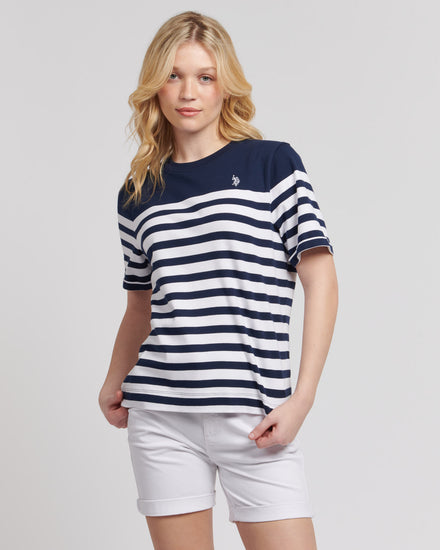 Koszulka Dams Regular Fit Inżynieria Stripe w granatowej tęczówce