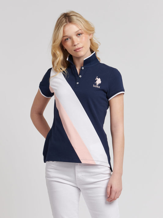 Women Sash Player 3 Polo Shirt in Navy Iris