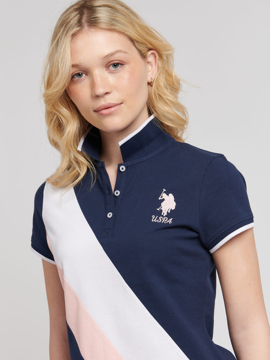 Women Sash Player 3 Polo Shirt in Navy Iris