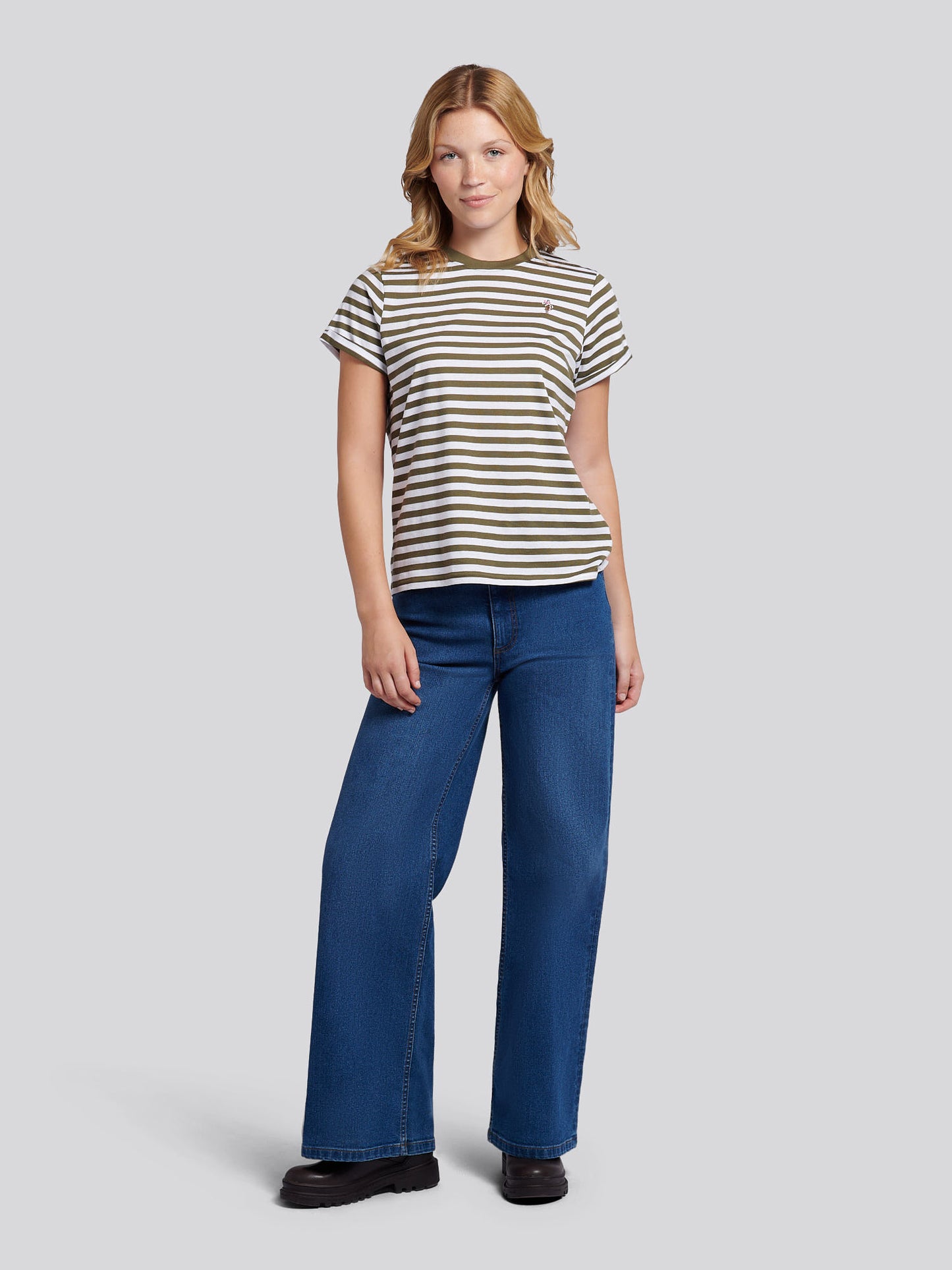 Koszulka ekipy w paski damskiej w Kalamata Green