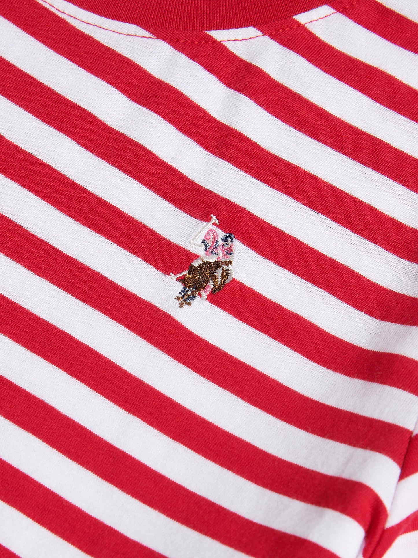 Koszulka damska w paski w paski w paski w jalapeno na czerwono