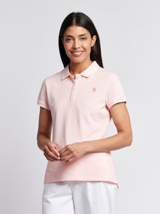 Womens Polo Shirt in Crystal Rose