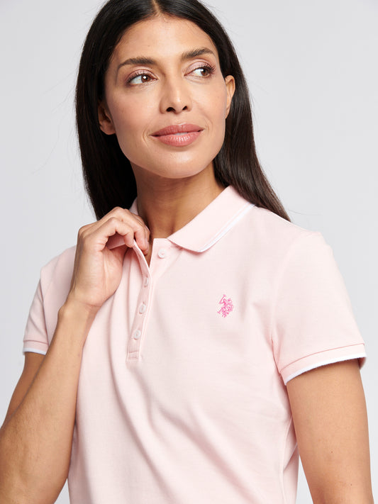 Womens Polo Shirt in Crystal Rose