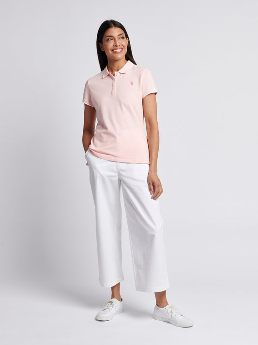 Womens Polo Shirt in Crystal Rose