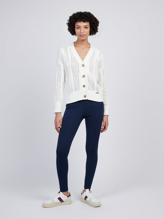 Women Open Knit Cardigan w Marshmallow