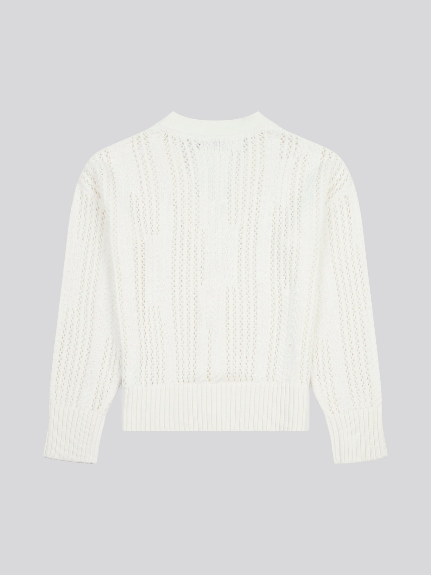 Women Open Knit Cardigan w Marshmallow