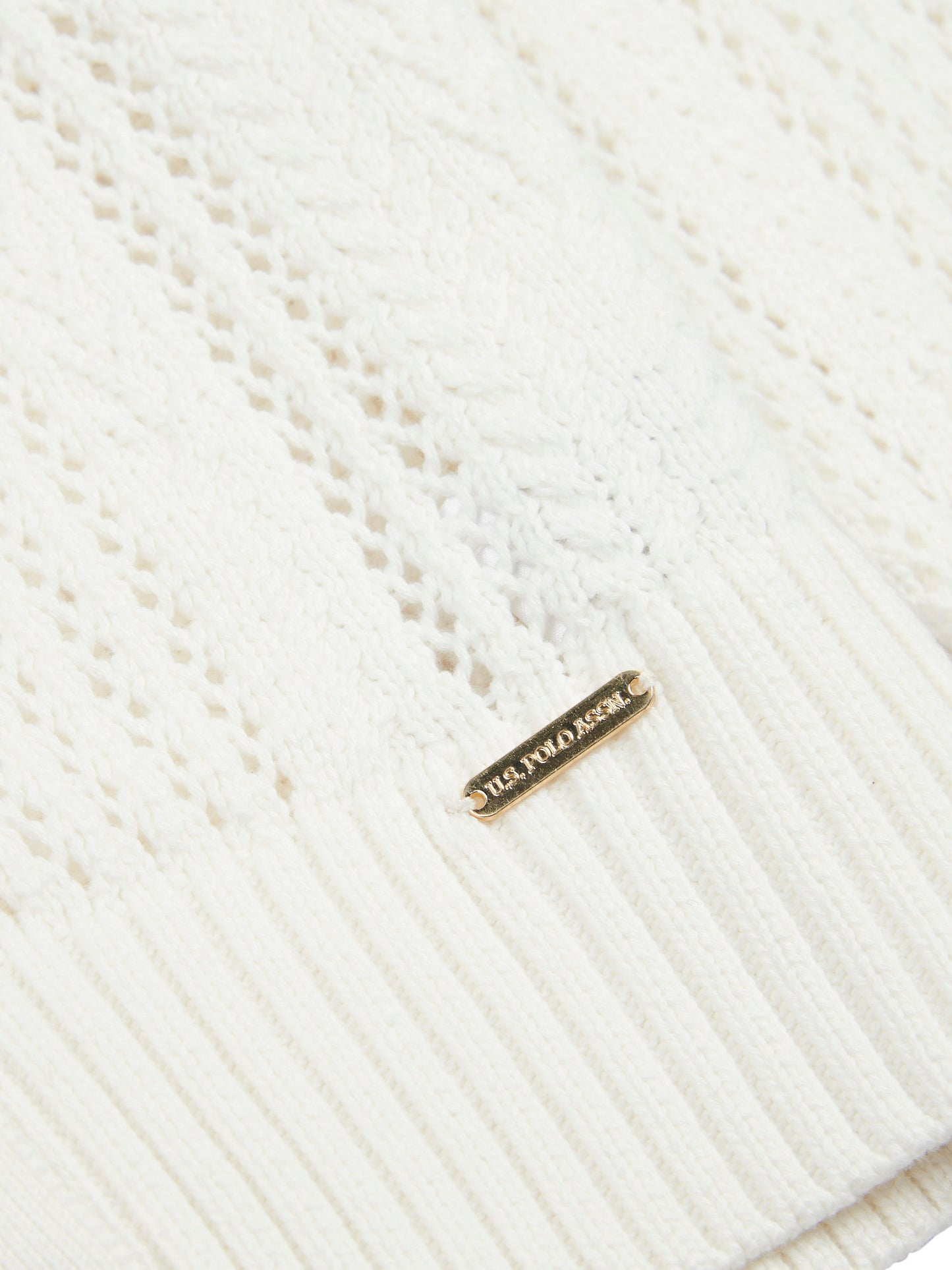 Women Open Knit Cardigan w Marshmallow