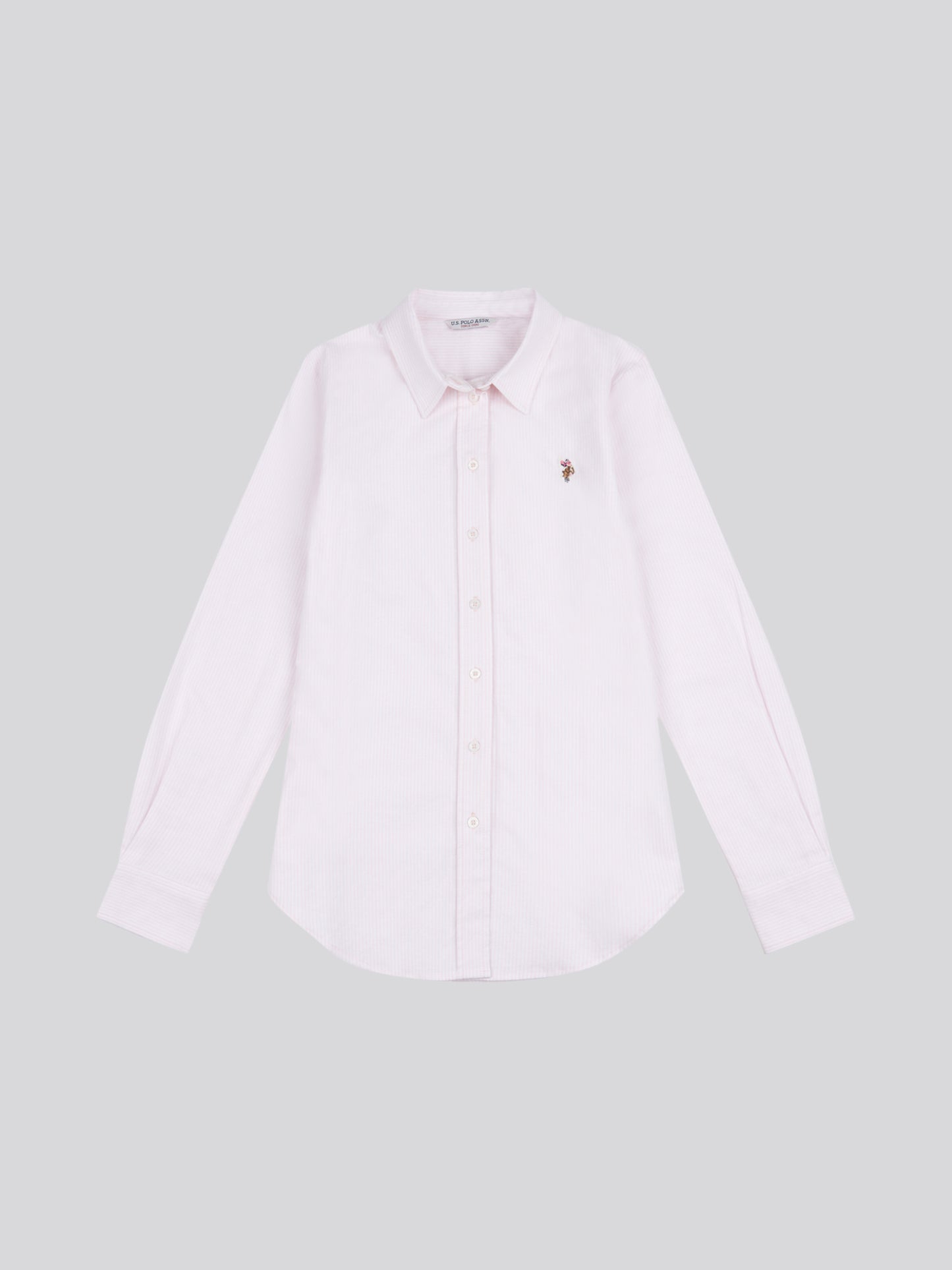 Womens Stripe Stretch Classic Fit Oxford Shirt Crystal Rose