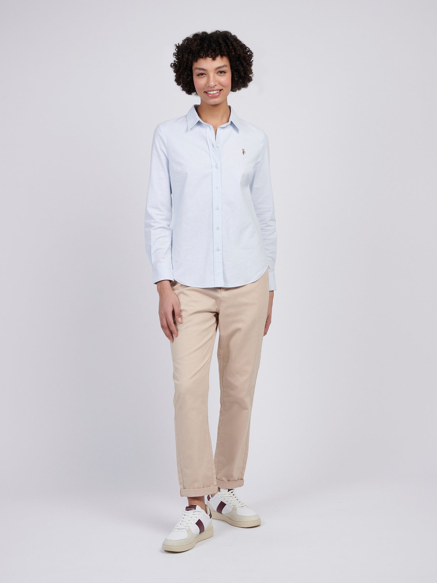 Womens Stripe Stretch Classic Fit Oxford Shirt Windsurfer