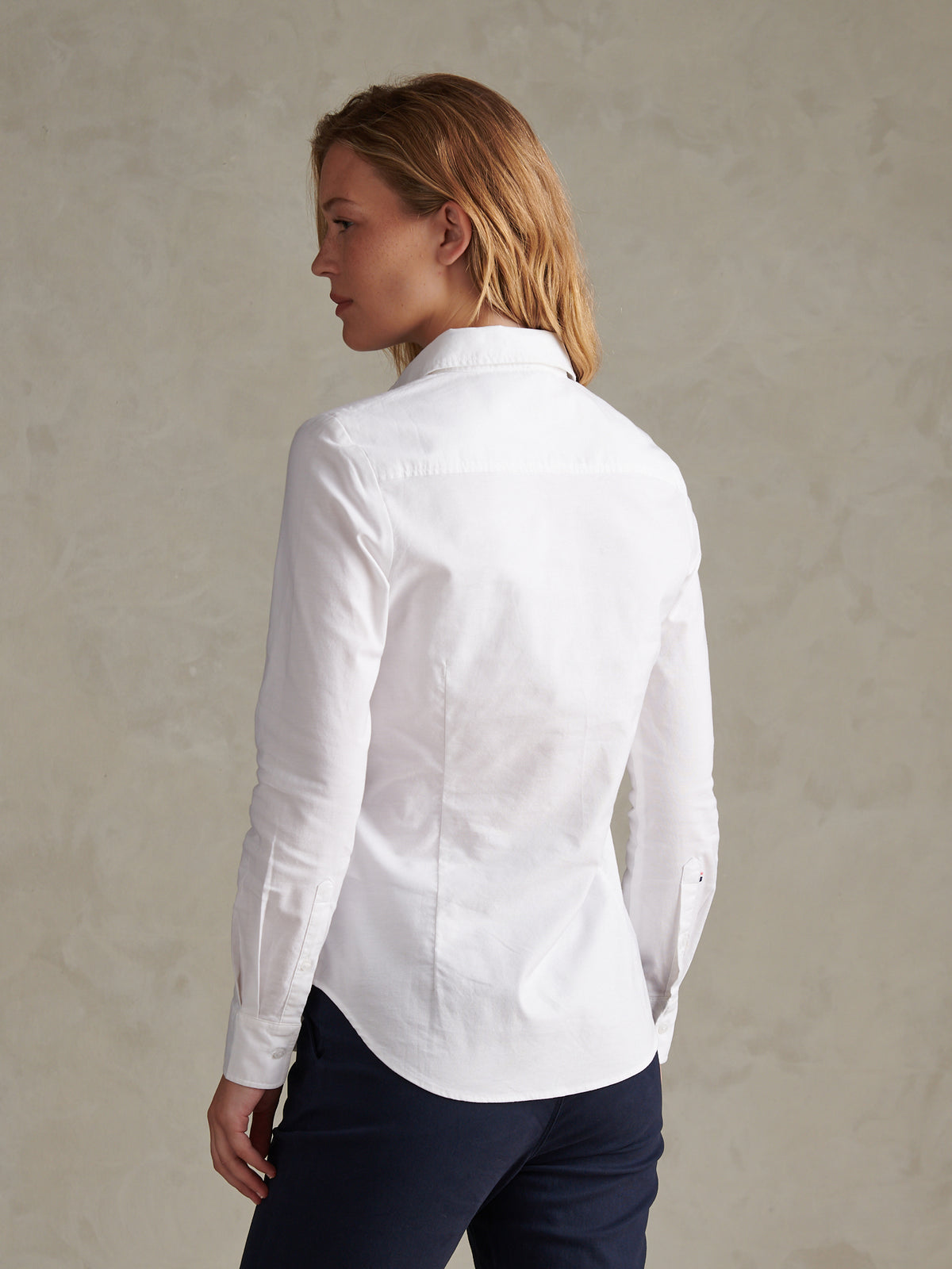 Womens Stretch Classic Fit Oxford Shirt Bright White